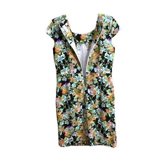 MAGLIA DRESS Women’s Size 8 Multi-Colored Pockets Sheath Floral Print Zip Back - Picture 5 of 8